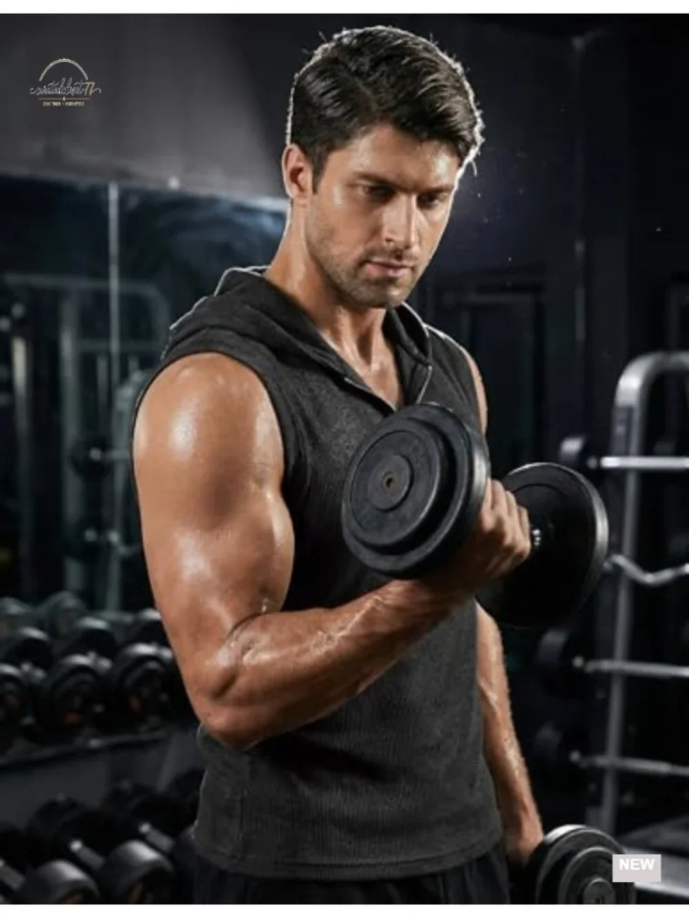 Men's Quarter Zip Sleeveless Hoodie Ribbed Muscle Tank Top Gym Vest